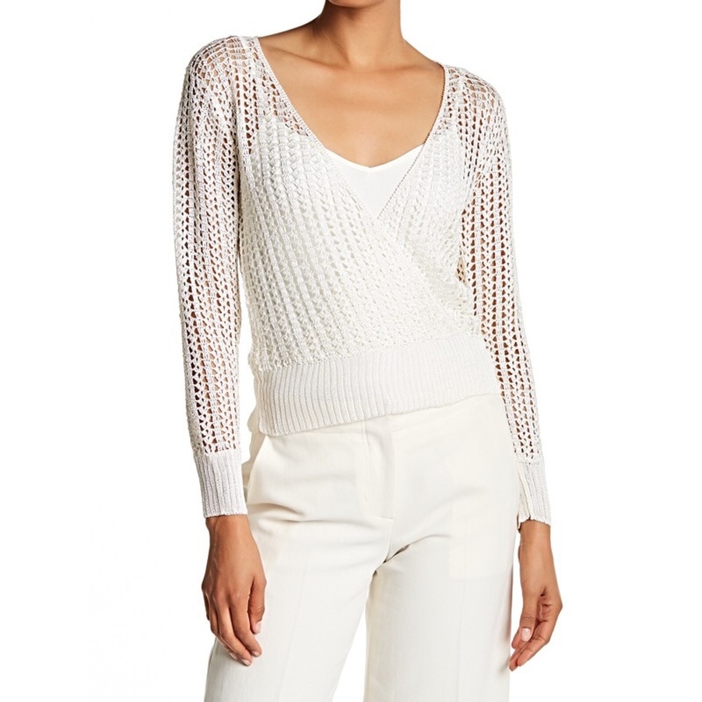 White Open Weave Top